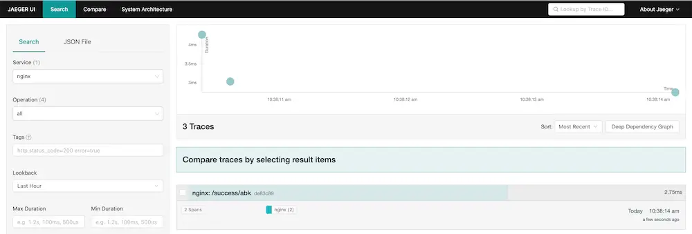 NGINX Jaeger Tracing